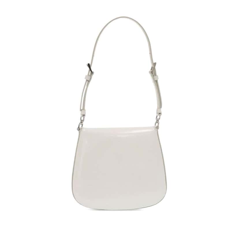 Prada Mini Brushed Leather Cleo Bag White Leather Very good condition - Back View