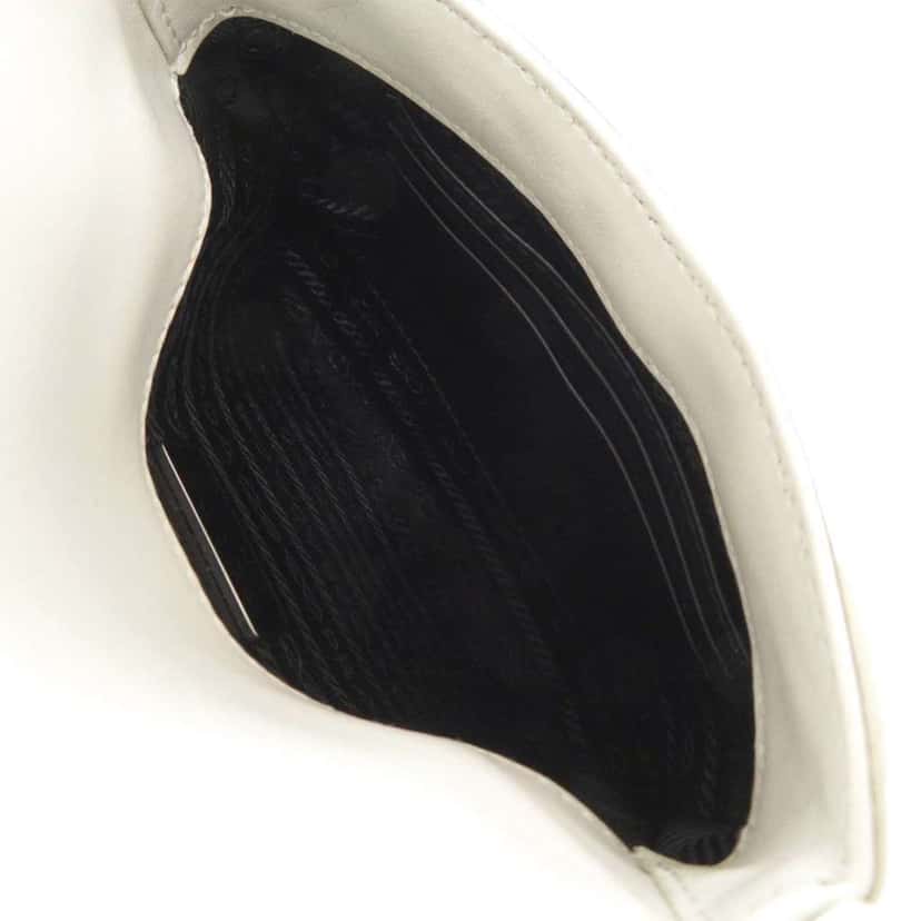 Prada Mini Brushed Leather Cleo Bag White Leather Very good condition - Model View