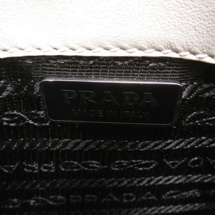 Prada Mini Brushed Leather Cleo Bag White Leather Very good condition - Box View