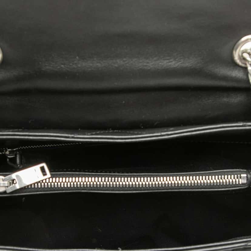 Saint Laurent Medium Matelasse Calfskin Monogram LouLou Shoulder Bag Black Leather Good condition - Model View