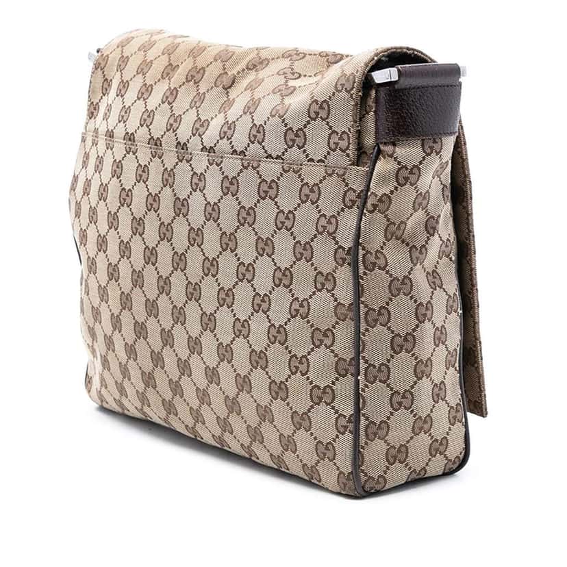 Gucci GG Canvas Messenger Bag Beige Good condition - Back View