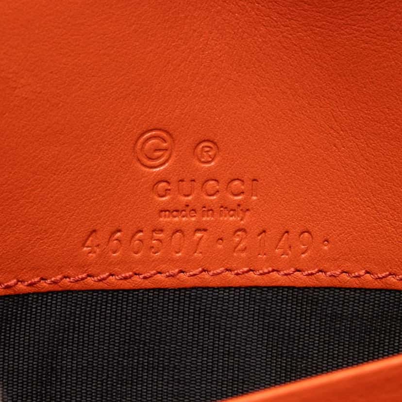 Gucci Microguccissima Wallet on Strap Orange Leather Good condition - Box View