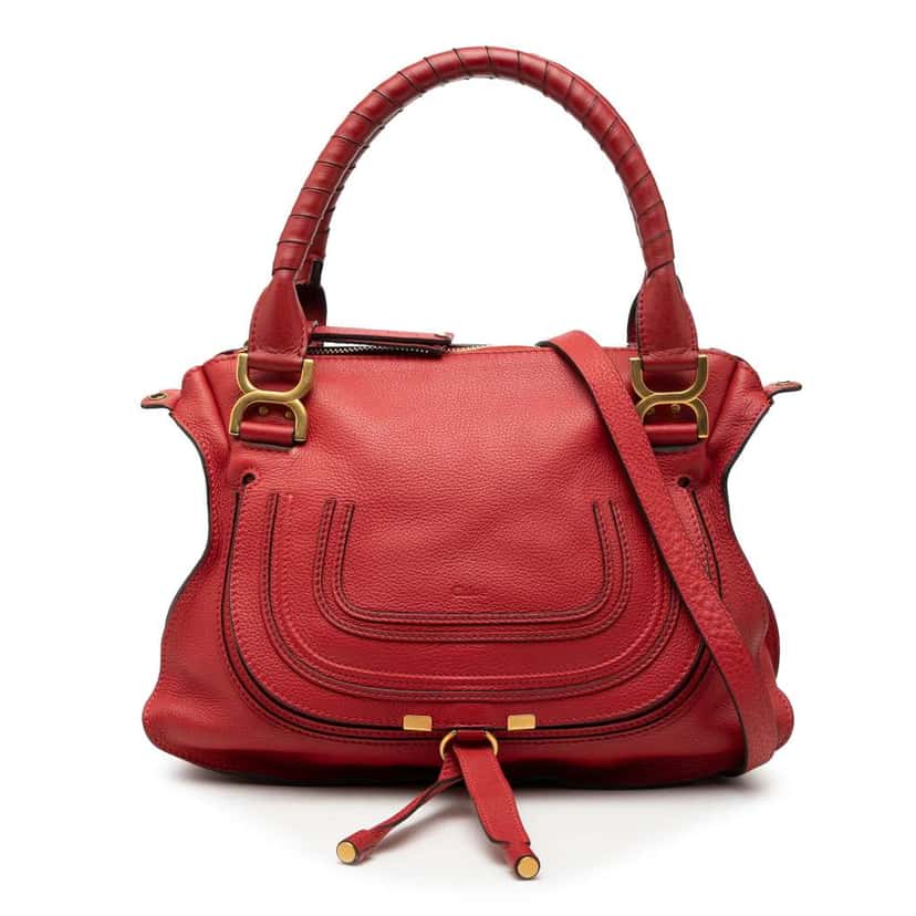 Chloé Medium Leather Marcie Satchel Red Leather Good condition - Front View