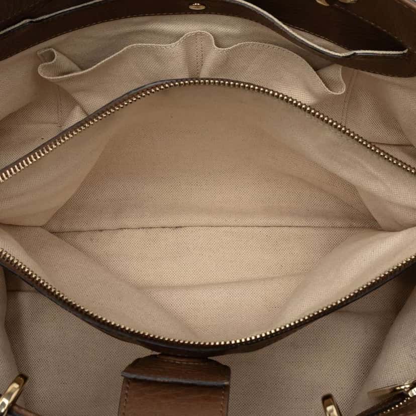 Gucci Medium Calfskin Bamboo Shopper Satchel Brown Leather Good condition - Model View