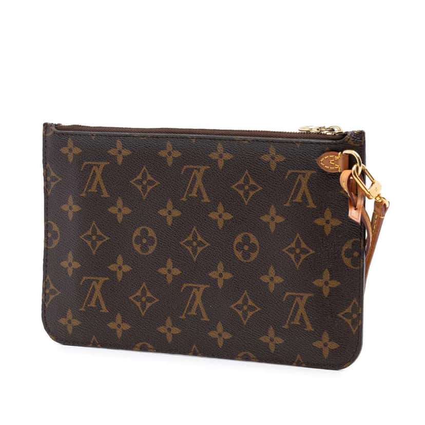 Louis Vuitton Monogram Neverfull MM Pouch Brown Good condition - Back View