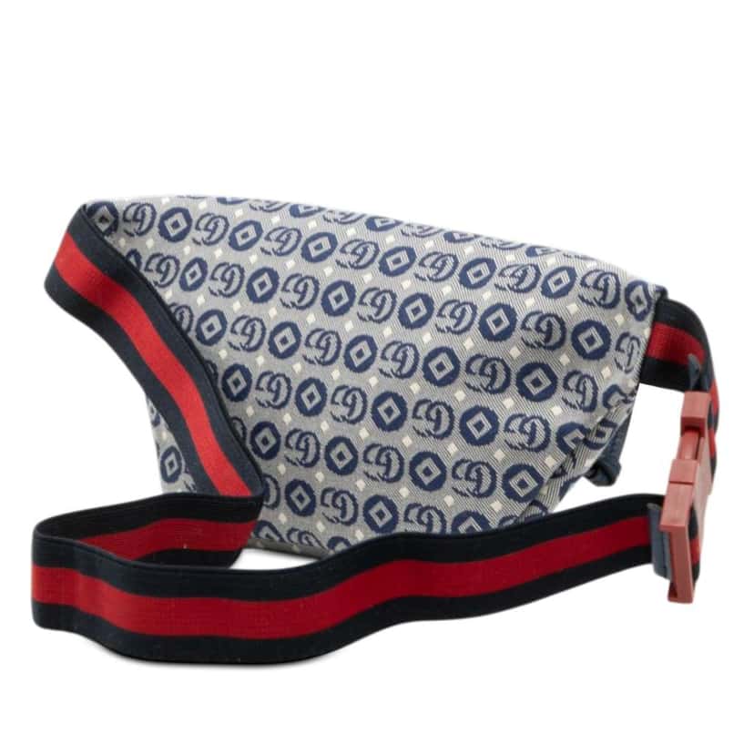 Gucci Kids GG Canvas Stars Web Belt Bag Blue Canvas Good condition - Back View