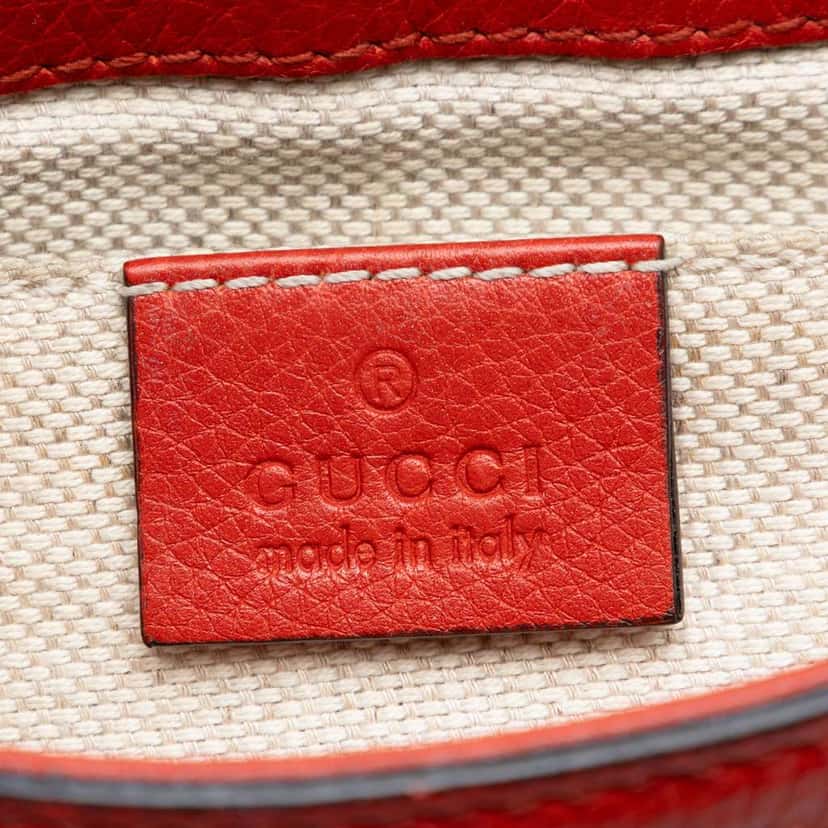 Gucci Small Leather Soho Chain Flap Crossbody Orange Leather Good condition - Box View