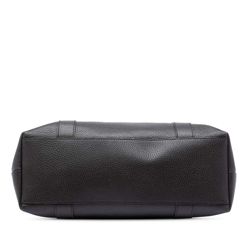 Gucci Grained Calfskin Bamboo Shopper Tote Brown Leather Good condition - Inside View