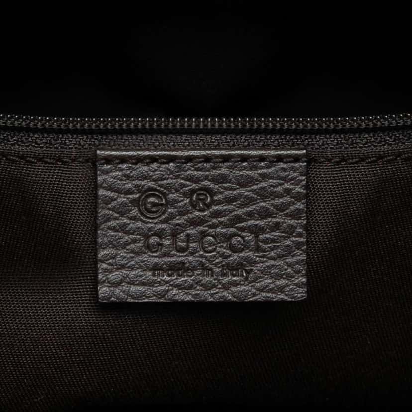 Gucci Grained Calfskin Bamboo Shopper Tote Brown Leather Good condition - Box View