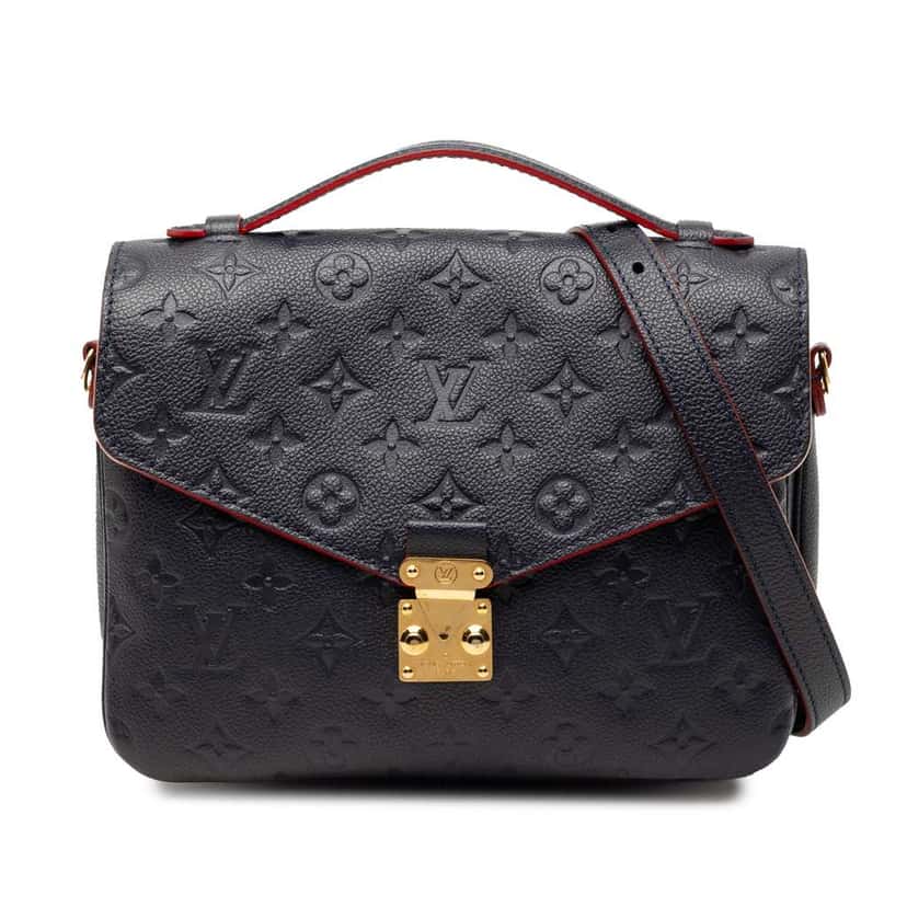 Louis Vuitton Monogram Empreinte Pochette Metis Blue Leather Good condition - Front View