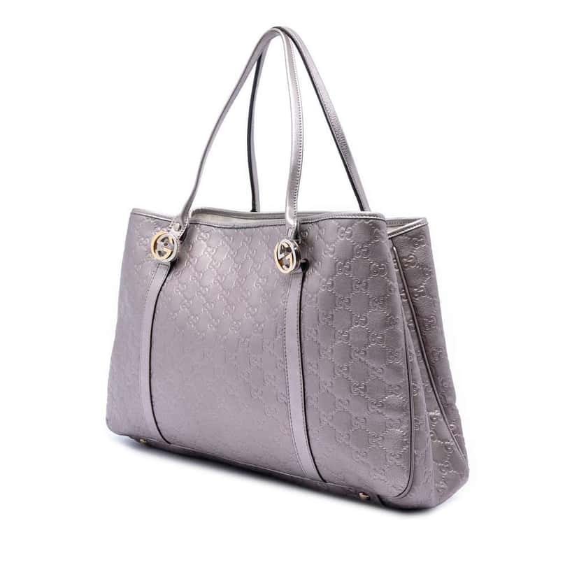 Gucci Large Metallic Guccissima Twins Tote Purple Leather Very good condition - Back View
