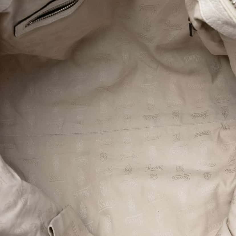 Gucci Medium Leather Bamboo Bar Tote White Leather Good condition - Model View