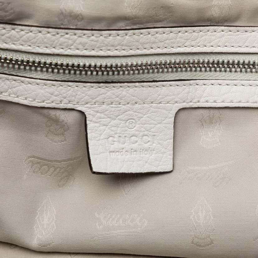 Gucci Medium Leather Bamboo Bar Tote White Leather Good condition - Box View