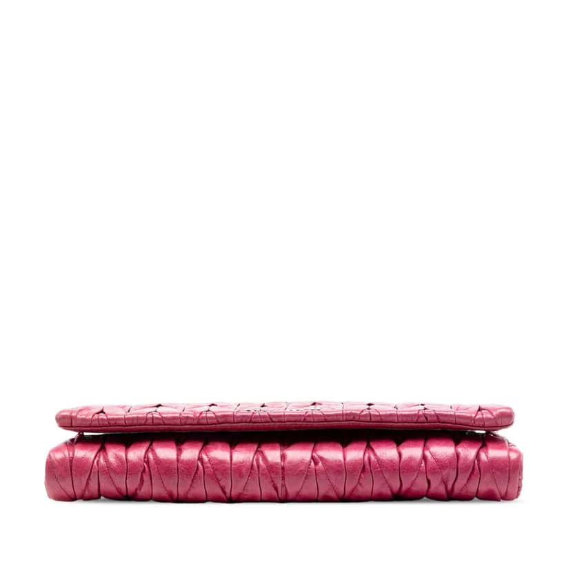 Miu Miu Matelasse Nappa Chain Shoulder Bag Pink Leather Good condition - Inside View