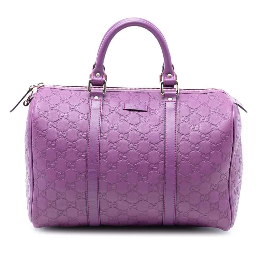 Gucci Medium Guccissima Joy Boston Bag Purple Leather Good condition - Front View