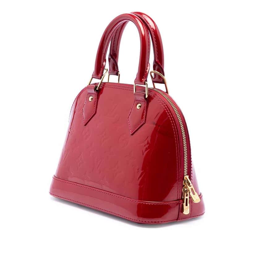 Louis Vuitton Monogram Vernis Alma BB Red Leather Good condition - Back View