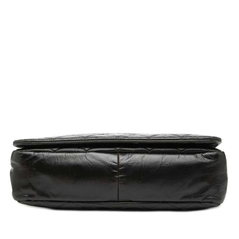 Chanel CC Glazed Quilted Calfskin Single Flap Black Leather Good condition - Inside View