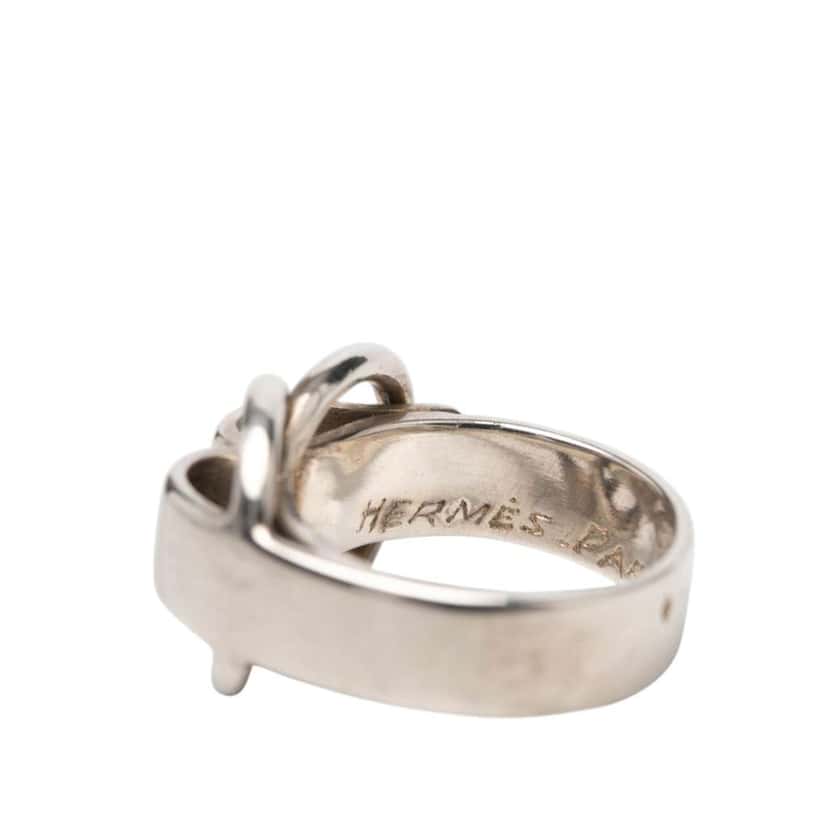 Hermès Sterling Silver Deux Anneaux Ring Silver Silver Good condition - Box View