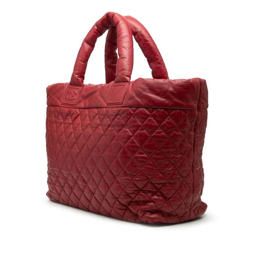 Chanel Large Quilted Nylon Reversible Coco Cocoon Tote Red Good condition - Back View