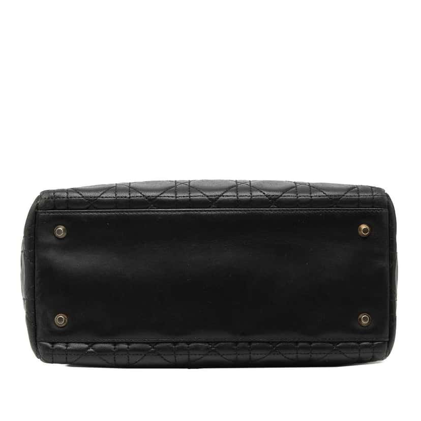Dior Medium Lambskin Cannage Lady Dior Black Leather Good condition - Inside View