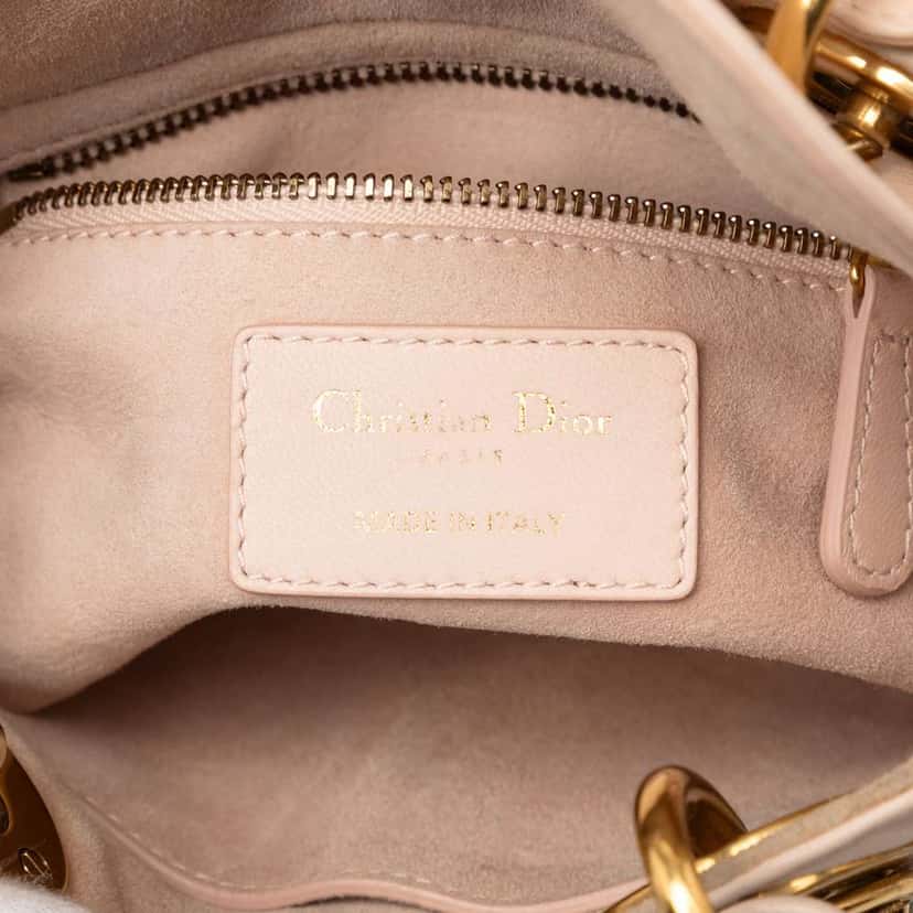 Dior Mini Lambskin Cannage Studded Supple Lady Dior Brown Leather Good condition - Box View