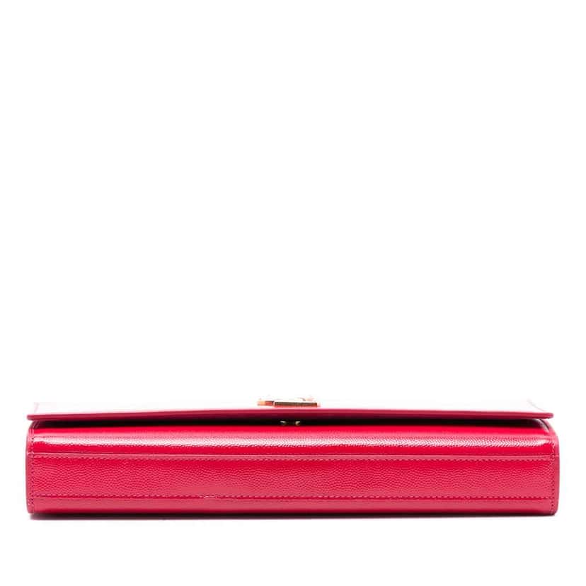 Saint Laurent Grain de Poudre Monogram Cassandre Clutch Pink Leather Good condition - Inside View