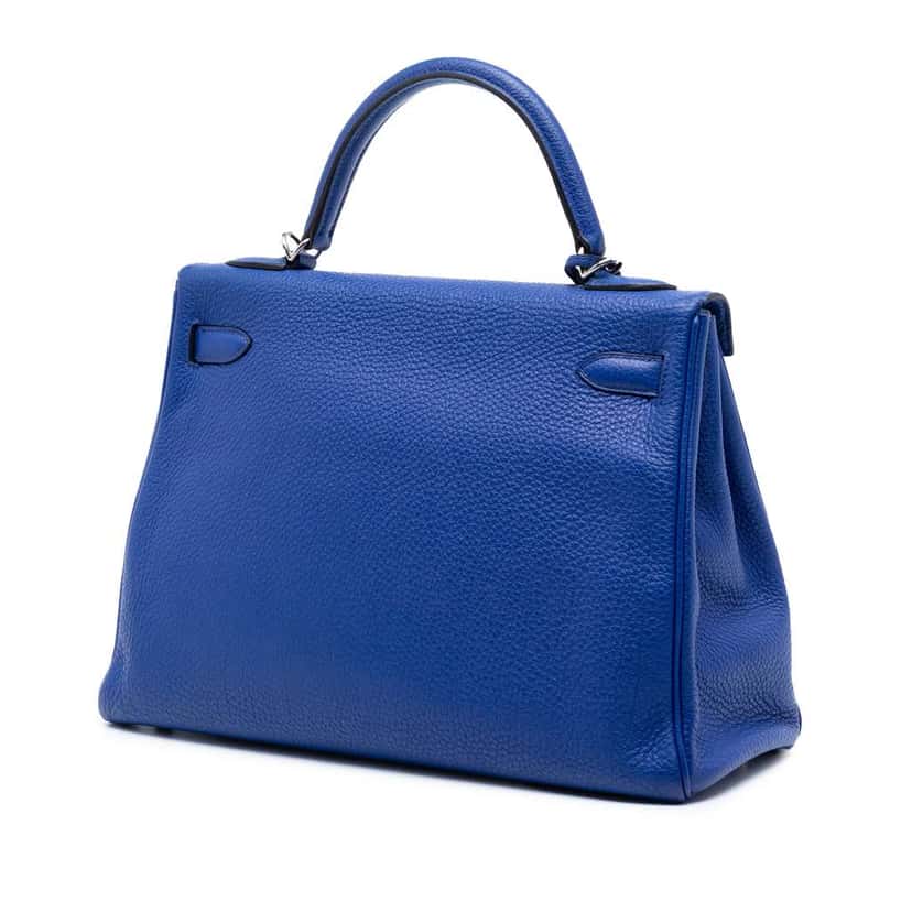 Hermès Togo Kelly II Retourne 32 Blue Leather Good condition - Back View