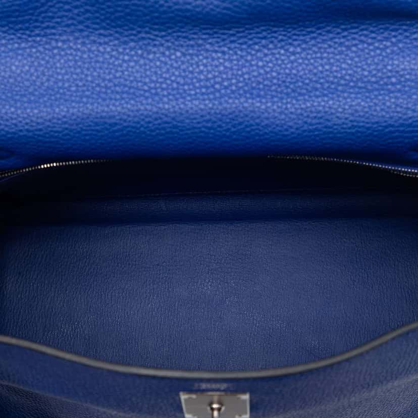 Hermès Togo Kelly II Retourne 32 Blue Leather Good condition - Model View