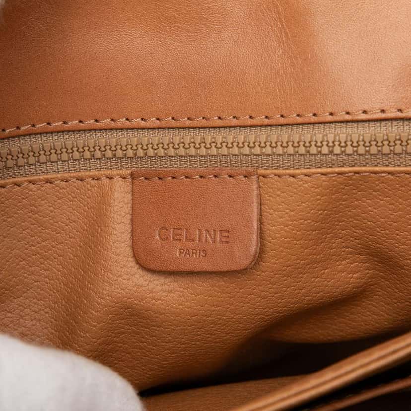 Celine Macadam Coated Canvas Crossbody Beige Canvas Fair condition - Box View