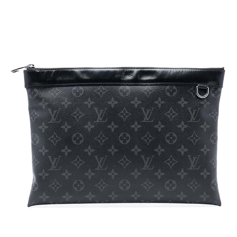 Louis Vuitton Monogram Eclipse Discovery Pochette GM Black Good condition - Front View