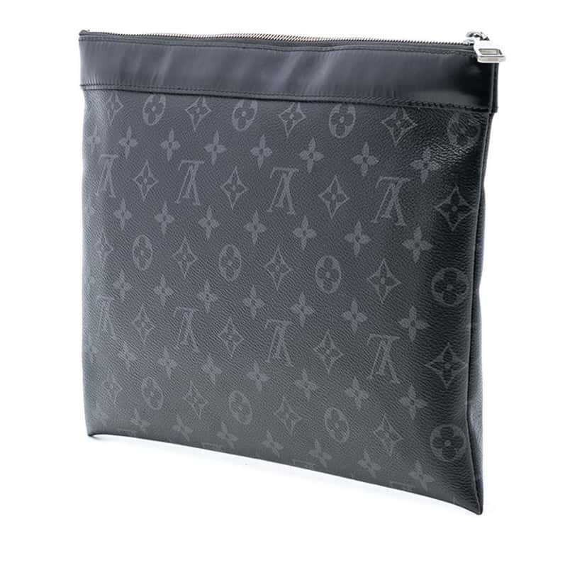 Louis Vuitton Monogram Eclipse Discovery Pochette GM Black Good condition - Back View