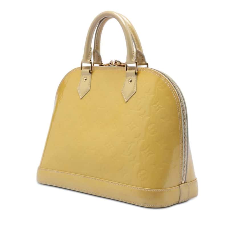 Louis Vuitton Monogram Vernis Alma PM Beige Leather Very good condition - Back View