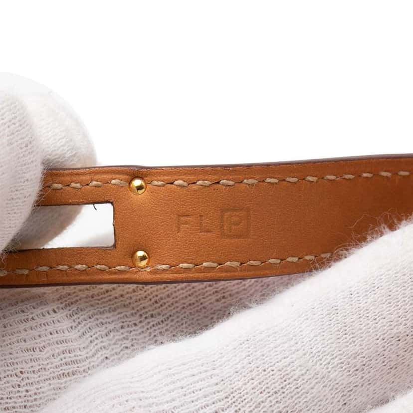 Hermès Leather Kelly Double Tour Bracelet Orange Leather Good condition - Box View
