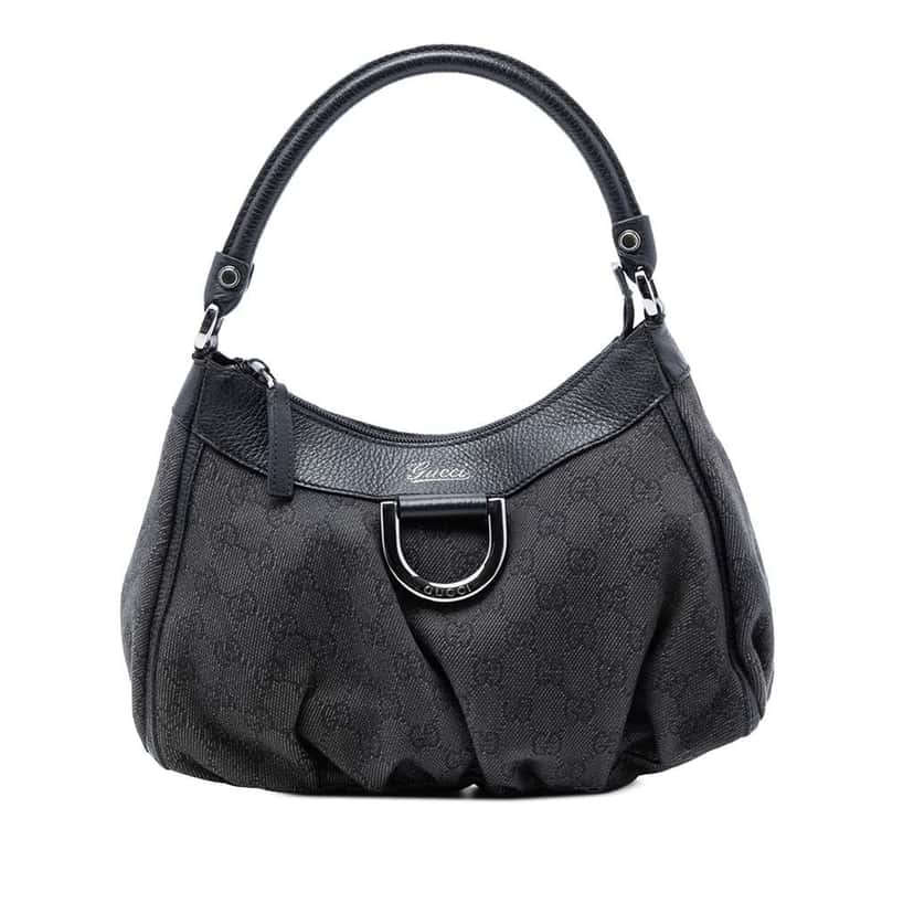 Gucci GG Denim Abbey D Ring Shoulder Bag Grey Denim Good condition - Front View