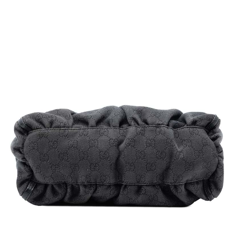 Gucci GG Denim Abbey D Ring Shoulder Bag Grey Denim Good condition - Inside View