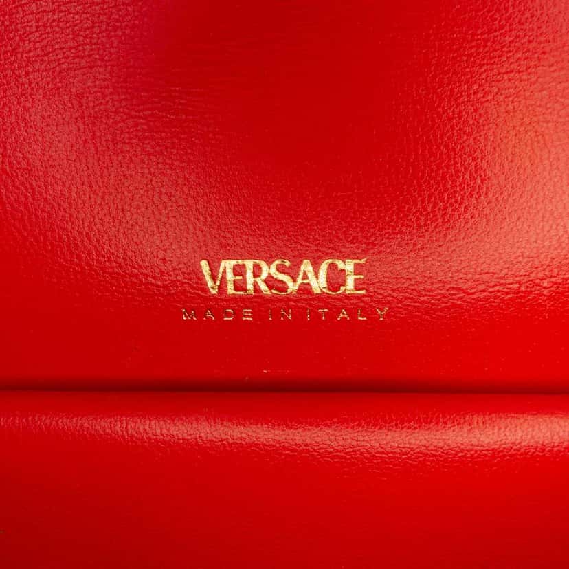 Versace La Greca Coated Canvas Virtus Satchel Brown Canvas Good condition - Box View