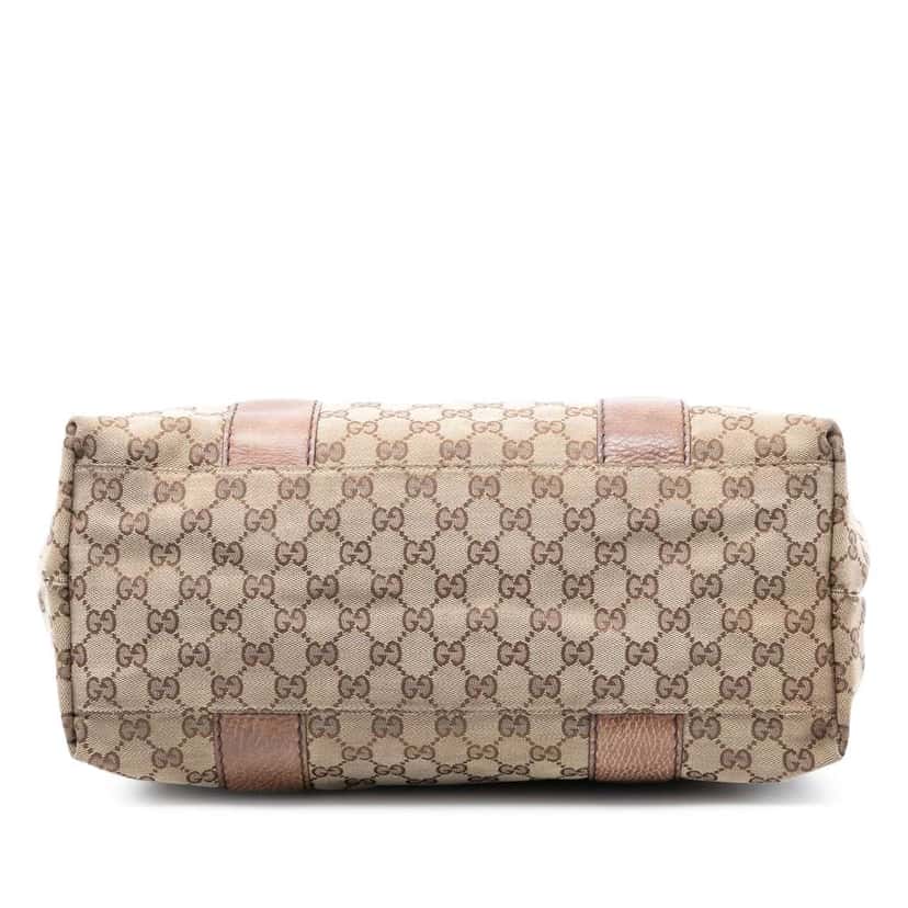 Gucci Medium GG Canvas Bamboo Libeccio Tote Beige Good condition - Inside View