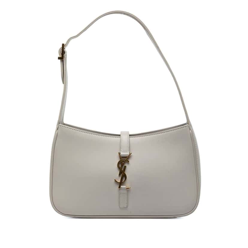 Saint Laurent Smooth Calfskin Le 5 a 7 Grey Leather Good condition - Front View