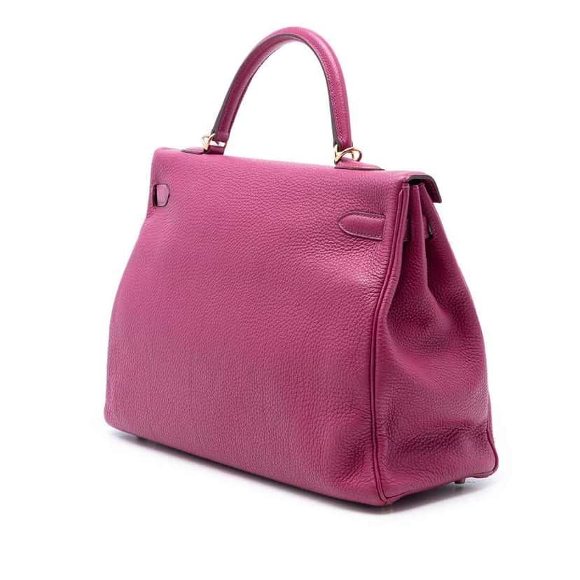 Hermès Togo Kelly II Retourne 35 Purple Leather Good condition - Back View