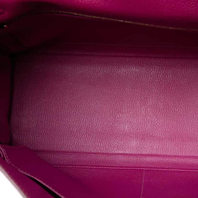 Hermès Togo Kelly II Retourne 35 Purple Leather Good condition - Model View