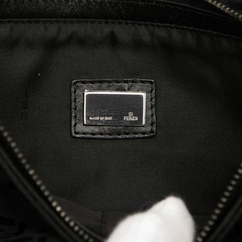 Fendi Zucchino Canvas Shoulder Bag Black Canvas Good condition - Box View