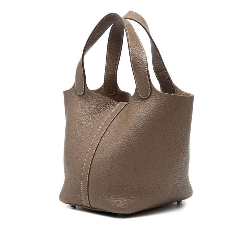 Hermès Clemence Picotin Lock 18 Brown Leather Good condition - Back View