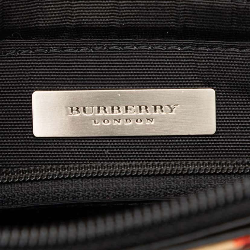 Burberry Nova Check Trimmed Leather Crossbody Black Leather Good condition - Box View