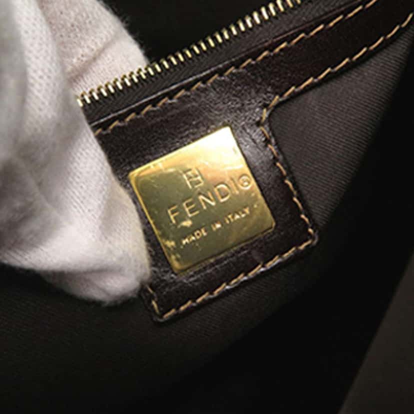 Fendi Zucchino Crystal Boston Bag Beige Canvas Good condition - Box View