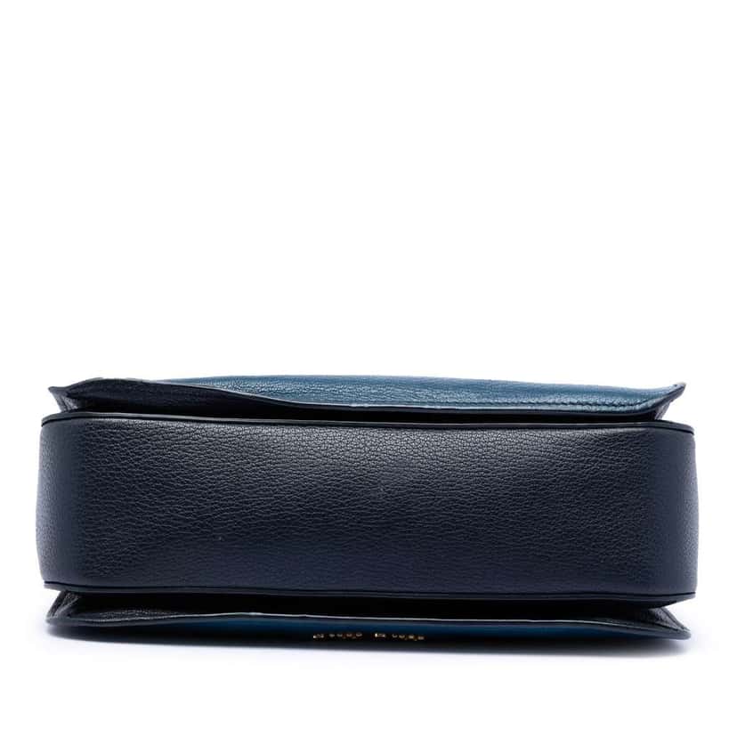 Miu Miu Bicolor Goatskin Madras Satchel Blue Leather Good condition - Inside View