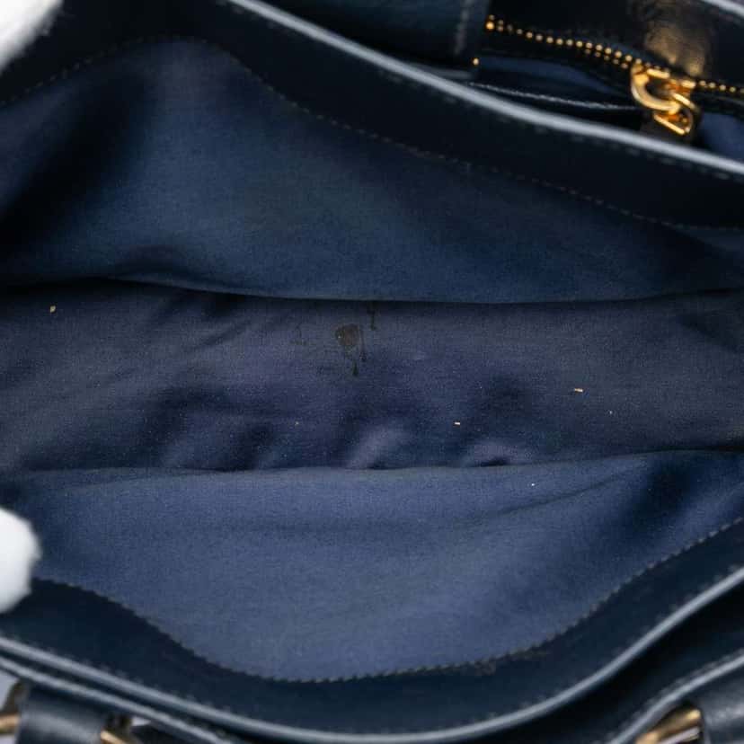 Miu Miu Bicolor Goatskin Madras Satchel Blue Leather Good condition - Model View