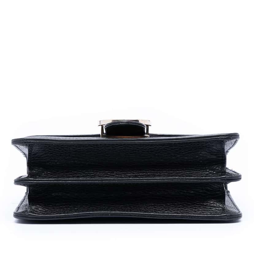 Gucci Small Dollar Calfskin Interlocking G Crossbody Black Leather Good condition - Inside View