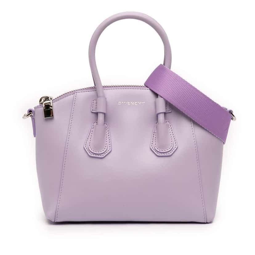 Givenchy Mini Calfskin Antigona Sport Satchel Purple Leather Good condition - Front View
