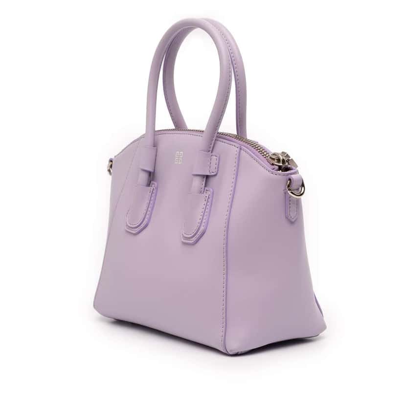 Givenchy Mini Calfskin Antigona Sport Satchel Purple Leather Good condition - Back View