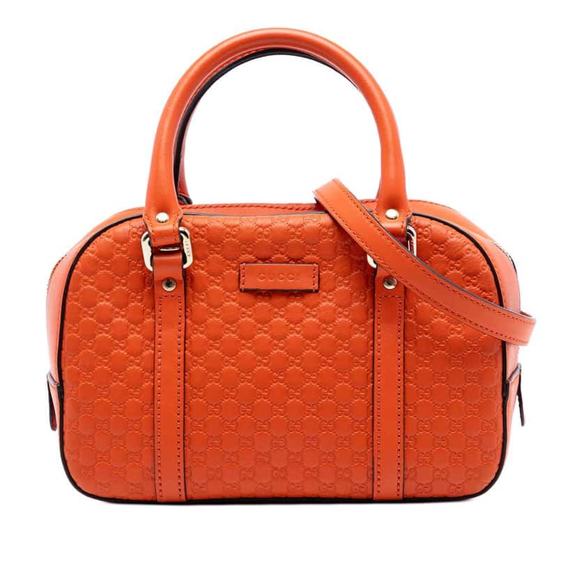 Gucci Small Microguccissima Bree Satchel Orange Leather Good condition - Front View